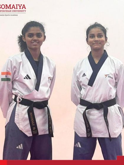 Mrunali Harnekar and Vasundhara Chede, our taekwondo athletes, dressed in their doboks. They both won medals at the selection trials for the 27th Asian Taekwondo Championship.