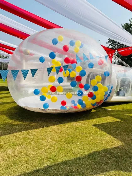 Experience the magic of our unique Bubble House. This transparent inflatable dome, filled with colorful balloons, creates an incredible visual and a one-of-a-kind play area that’s perfect for photos.