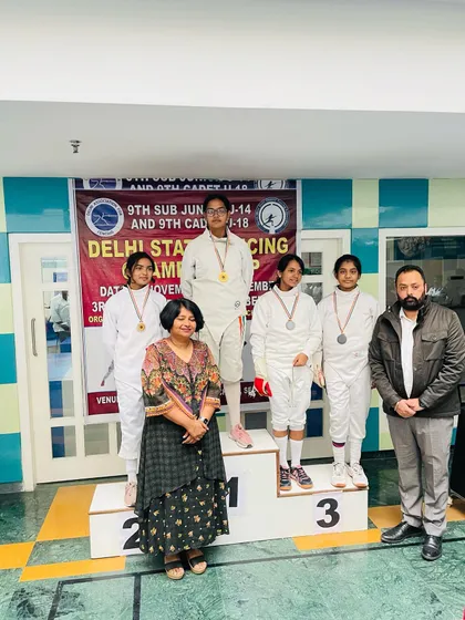 Another podium finish for our U-14 girls at the Delhi State Fencing Championship.