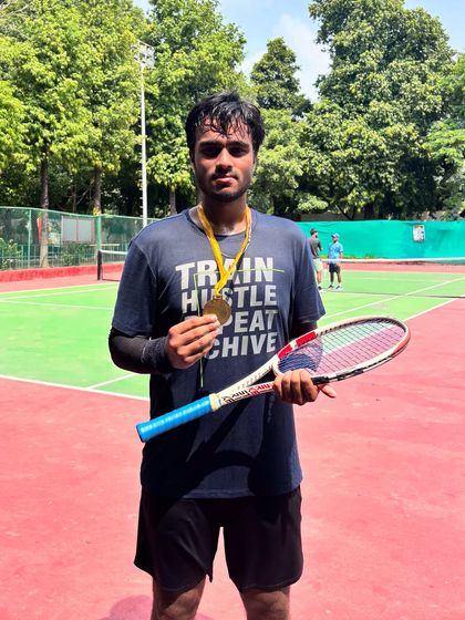 Gold medal performance. Niraanjan Singh after winning the U-19 Gold at the CBSE Cluster tournament in Delhi.