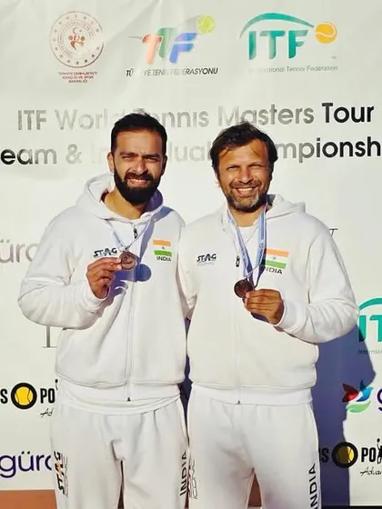 Here is the result of that dedication. My brother and our academy player, Kartikeya Singh Verma, with his bronze medal at the ITF World Tennis Masters Tour World Championships in Turkey. This is a massive achievement that makes our entire team immensely proud.