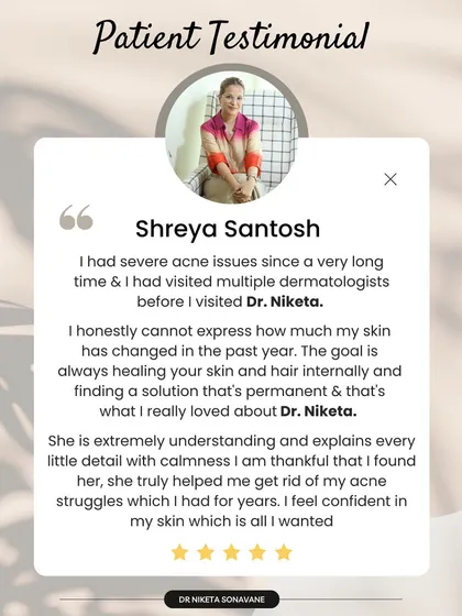 "The goal is always healing your skin and hair internally and finding a solution that's permanent." This patient perfectly understood my approach. After years of acne struggles, she feels confident in her skin, which is the best outcome I could hope for.