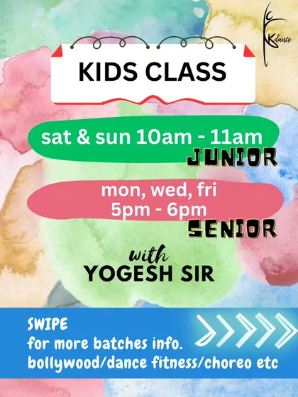 Finding the right batch is easy. This schedule shows our dedicated timings for Junior and Senior kids' classes, making it simple to fit dance into your child's week.