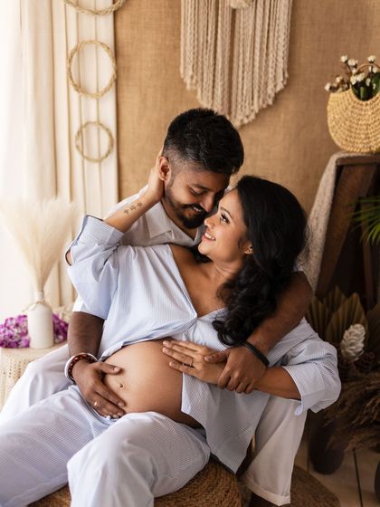 A playful and loving embrace, showing the fun and joyful side of their relationship.