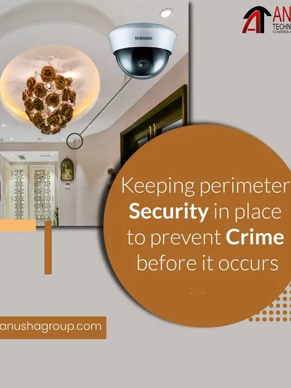 A discreetly placed dome camera provides constant perimeter security for this residence. My surveillance solutions are designed to prevent crime before it happens by monitoring key areas and providing you with live feeds and instant alerts.