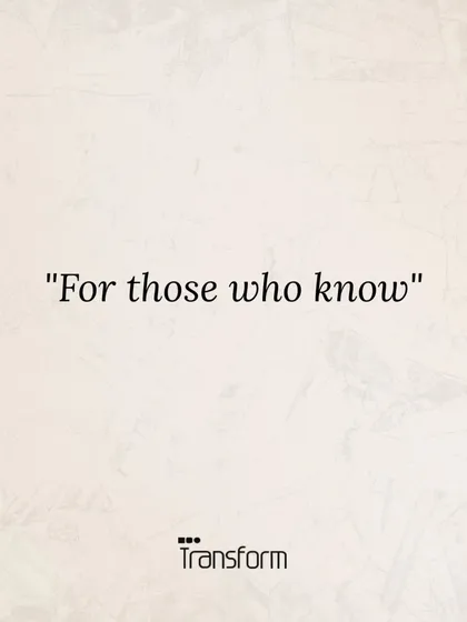 "For those who know." This phrase encapsulates my design philosophy, created for a discerning client who recognizes quality and intention beyond the surface.