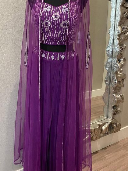 A gorgeous purple cape set with silver work, previewed for our "celebrate love" live event.