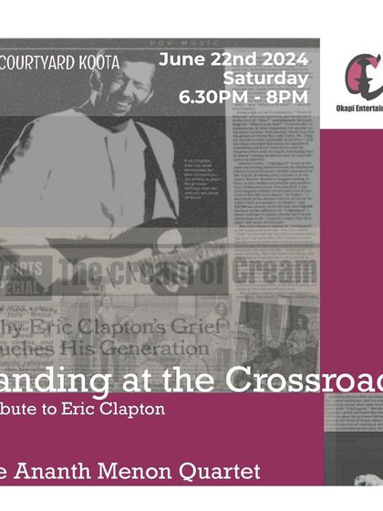 A monthly event poster for June featuring the Eric Clapton tribute show. We curate a mix of genres to appeal to a wide range of musical tastes.