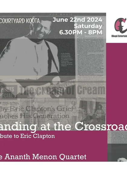 A monthly event poster for June featuring the Eric Clapton tribute show. We curate a mix of genres to appeal to a wide range of musical tastes.