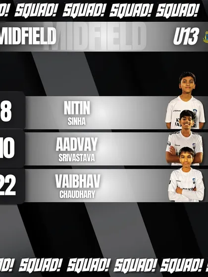 The midfield maestros of our U13 squad, the players who will control the game's rhythm in the Delhi Youth League.