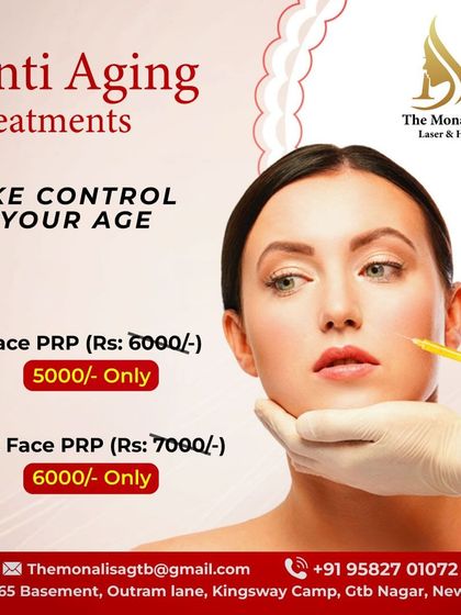 Take control of your age with our anti-aging treatments. This offer features special pricing for Face PRP and GFC Face PRP, two excellent options for natural skin rejuvenation.