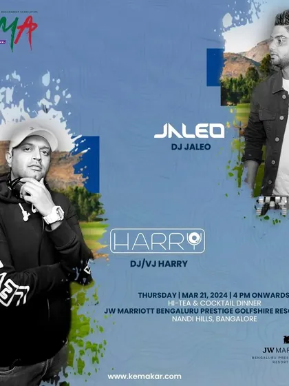 An event flyer for a KEMA Connect event at the JW Marriott, where I was featured as a master of music and visuals. These are high-profile industry events.