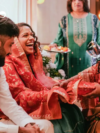 Capturing pure, unscripted joy is what I live for. This beautiful moment from an intimate Roka ceremony reflects the warmth and happiness that I strive to create, ensuring your memories are as heartfelt as the celebration itself.