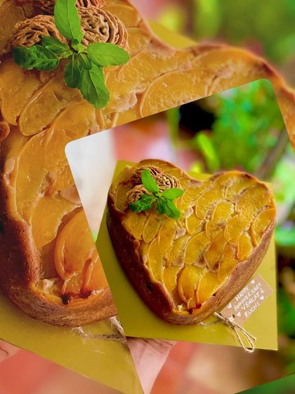 A throwback to this delectable upside-down cake with jaggery-caramelized peaches. I can't wait for peach season to return so I can bake this again.