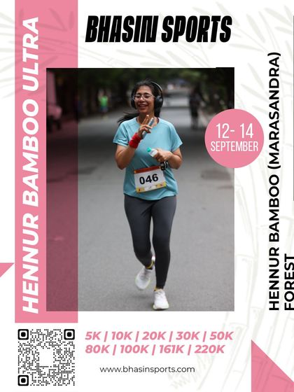 Running with a smile. This participant enjoys the scenic route of the Hennur Bamboo Ultra, proving that even a challenging race can be a joyful experience.