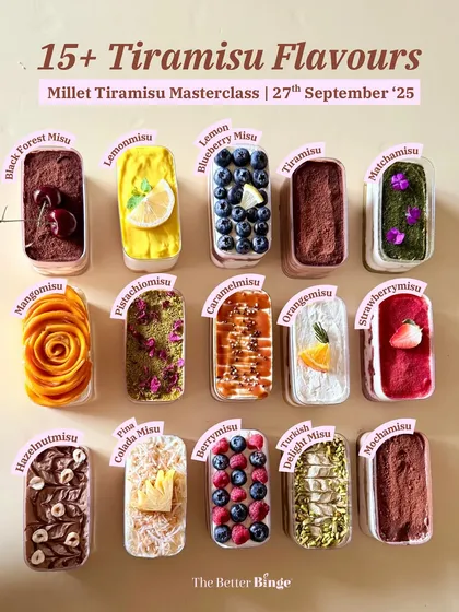 I believe in flavor without compromise. That's why I developed over 15 unique Tiramisu flavors, from classic to fruity and nutty options like Mangomisu and Pistachiomisu, all made with millet-based ladyfingers and no refined sugar.