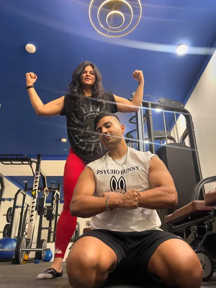 Posing for a post-workout photo. This is what the trainer-client bond looks like at BRYK. We're a team.