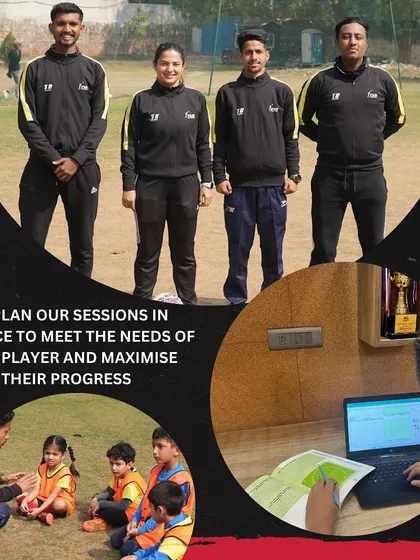 Advanced Planning for Maximum Progress: This collage shows our commitment to detailed planning. We plan sessions in advance to meet each player's needs, combining on-field instruction with back-end analysis.