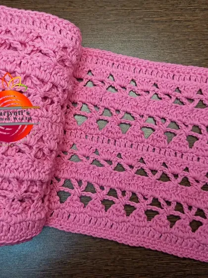 Another one of the beautiful crocheted scarves I made for a breast cancer awareness initiative with MICQ, which was part of a Guinness World Record attempt.