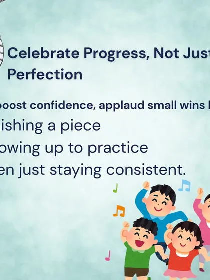 We celebrate every step of the process, not just perfection. Applauding small wins like finishing a song or simply showing up to practice is how we boost confidence and nurture a lasting love for music.