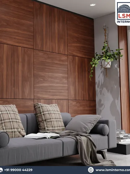 **Transform Your Space with Natural Veneer.** See how our natural wood veneers can elevate a simple wall into a sophisticated feature. We offer full customization in sizes like 8x4 and 10x4 to bring warmth, texture, and a premium finish to your living spaces.