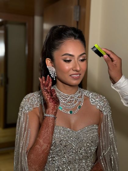 A behind-the-scenes glimpse of the final touches, ensuring every detail is perfect before she heads to her engagement party.