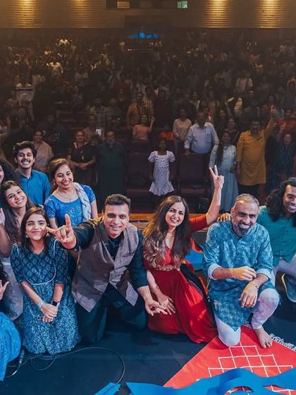 Another group photo from my 'Abhivandanam' concert. Taking a picture with the audience and my band is a way to capture the collective joy and energy of a special evening.