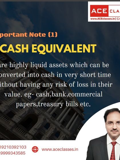 A clear definition of "Cash Equivalent," explaining that they are highly liquid assets with minimal risk of value change, like treasury bills and commercial papers.