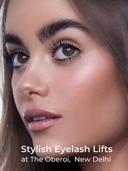 This is the elegant result of our signature lash lift service. Notice how the eyes appear more open and defined, achieving a sophisticated and polished look without the need for extensions.