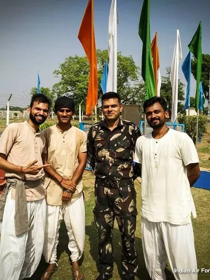 A moment of connection with the Jawans and my fellow instructors at the Air Force Station. The camaraderie and sense of purpose here is immense.