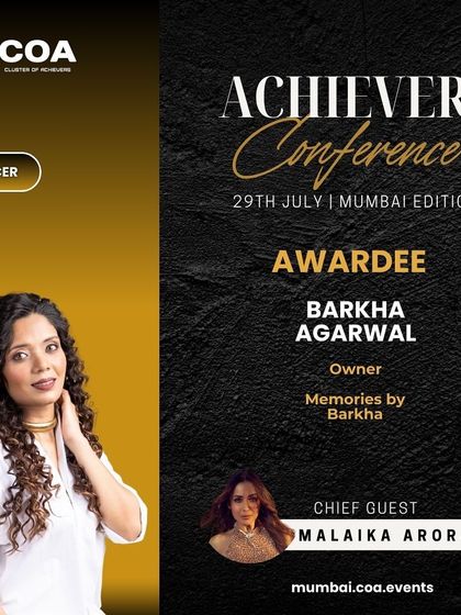 It's an honor to be an awardee at the Achievers Conference in Mumbai. I'm renowned for my stunning maternity photoshoots, and I'm thrilled to be part of this event.