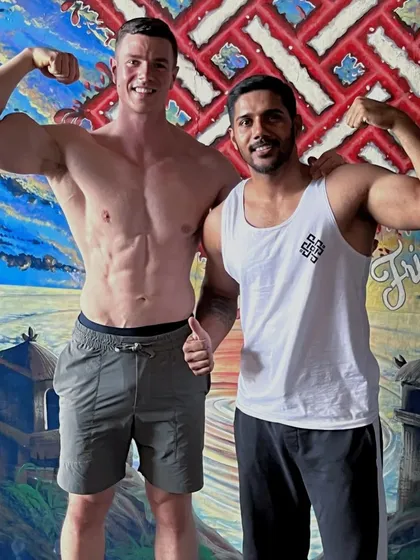 With Daniel Vadnal of FitnessFAQs. He's a fantastic coach with a deep understanding of the human body.