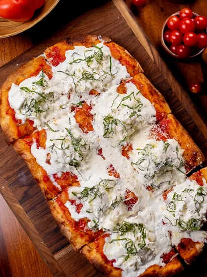 Our special Pala-style pizza, available from our Ghitorni outlet for our Gurgaon customers.
