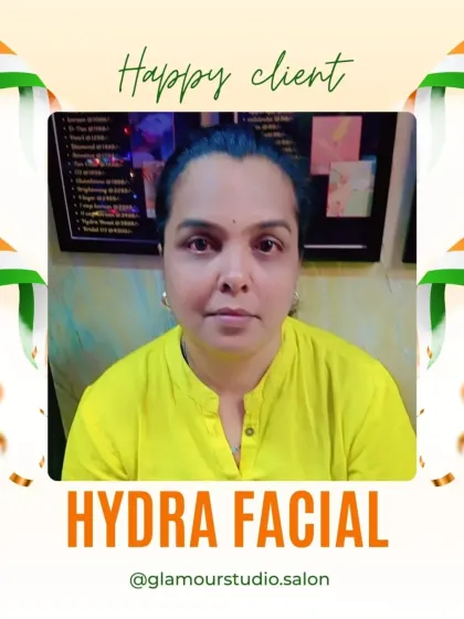This client is happy with her Hydra Facial, and her glowing skin shows it. We are committed to helping you achieve your skin goals.