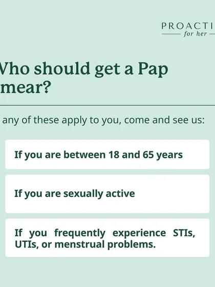 Who should get a Pap smear? It's generally recommended for women between 18 and 65, especially if you are sexually active or have frequent STIs or UTIs.
