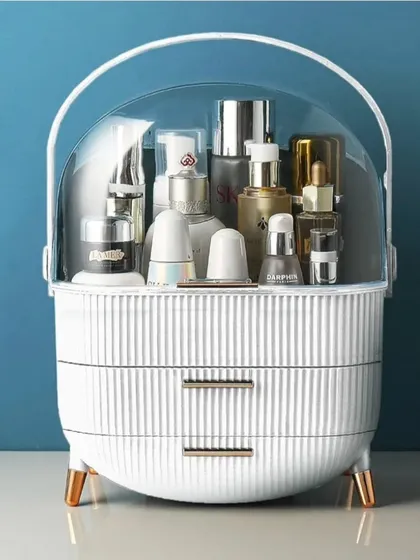 The vanity organizer is also available in a clean, classic white that complements any decor style.