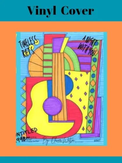 In our graphic design class, students learn to create a vinyl record cover, focusing on abstract composition, color theory, and typography.