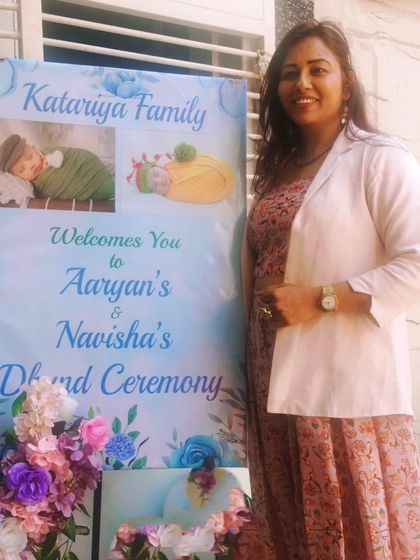 At the entrance of a Dhund ceremony, a traditional celebration for a baby's first Holi. I love being part of these unique cultural festivities.