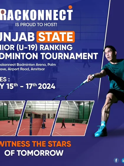 We were proud to host the Punjab State Junior (U-19) Ranking Badminton Tournament at our Amritsar arena. This graphic was part of our promotional campaign to attract the best young talent.
