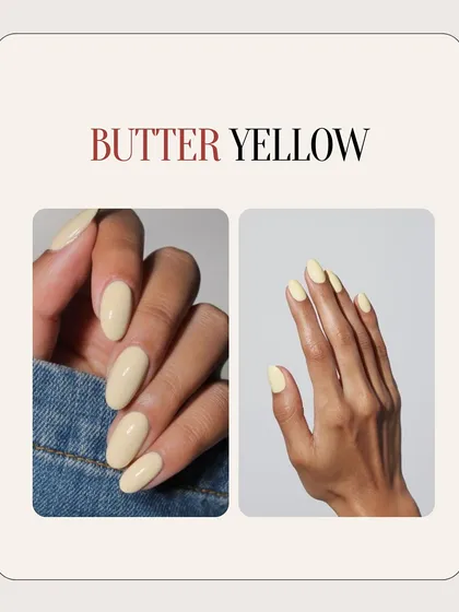Another look at the trendy butter yellow. This soft, creamy shade is a must-have for the spring and summer seasons.