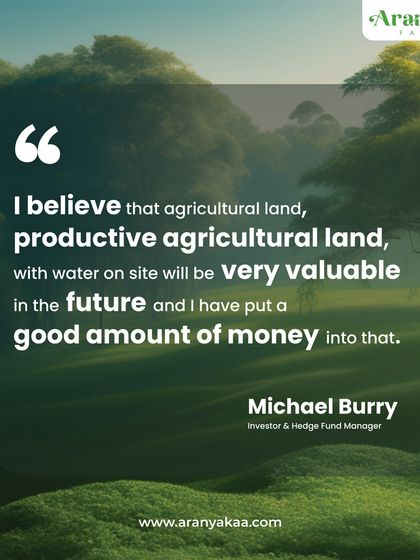 We share the belief of investor Michael Burry: productive agricultural land with water on site will be very valuable in the future. Our focus on water-rich, sustainable land is a core part of our investment strategy.