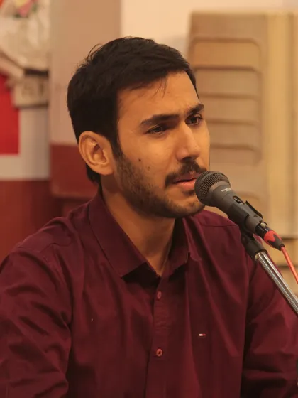 A student presenting his vocal piece. The confidence to perform in front of an audience is a skill we carefully nurture.
