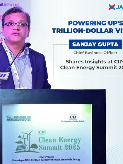 Our Chief Business Officer, Sanjay Gupta, sharing insights at CII's Clean Energy Summit 2025. His address focused on the critical role of renewable energy in powering Uttar Pradesh's vision to become a trillion-dollar economy.