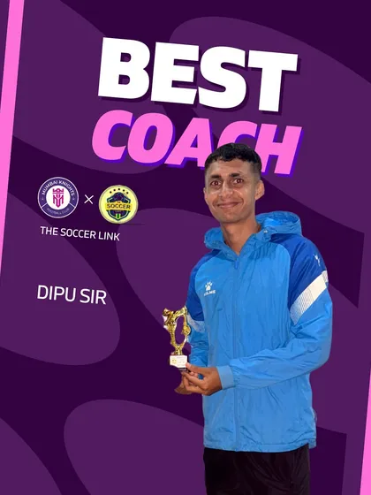 Our coach, Dipu Sir, recognized as the Best Coach for his guidance of the U17 team to victory.
