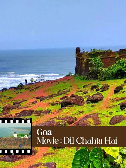 The iconic Chapora Fort in Goa, famous from the movie 'Dil Chahta Hai'. We help you find these Bollywood locations for that perfect travel photo.