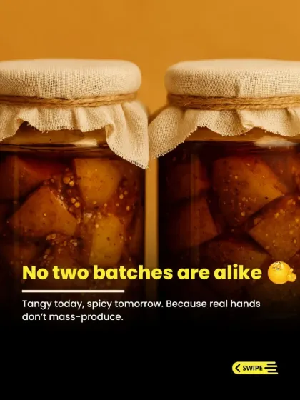 Because real hands don't mass-produce, no two batches of our pickles are exactly alike. One might be a little tangier, the next a bit spicier. This variation is the sign of a truly handmade product, made with care and not by a machine.