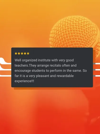 "Well organized institute with very good teachers." We love hearing that our students are having a pleasant and rewardable experience. We work hard to encourage everyone to perform.