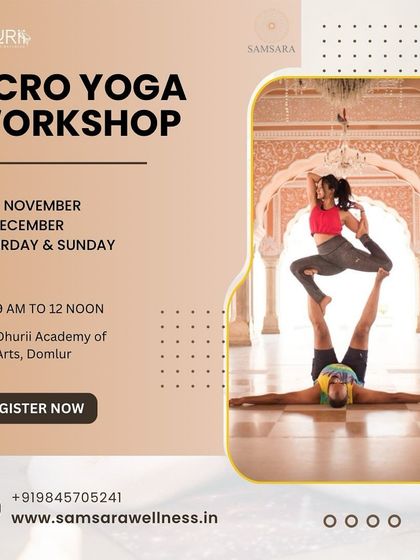 Our Acro Yoga workshop is a space to build community and connect with new friends. You don't need a partner to attend, just an open mind and a smiling face.