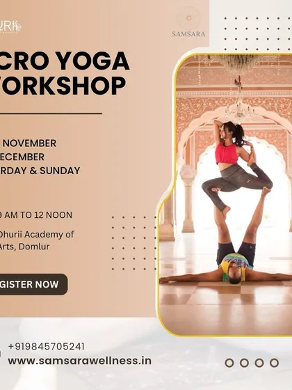 Our Acro Yoga workshop is a space to build community and connect with new friends. You don't need a partner to attend, just an open mind and a smiling face.