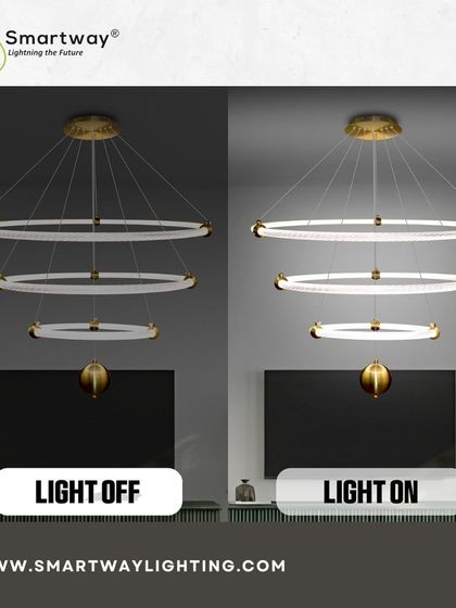 Our tiered ring chandelier looks elegant even when off. When turned on, the LED rings provide beautiful, layered light for a modern living space.